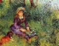 madame mit einem Hund Pierre Auguste Renoir